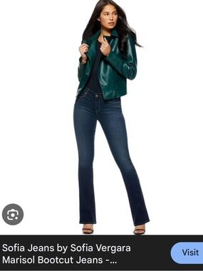 Jeans by Sophia Vergara Bootcut Flare Marisol High Rise Dark Blue Wash